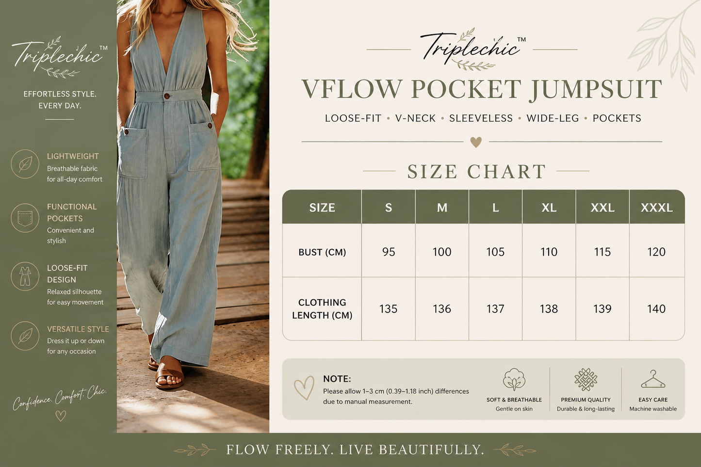 Triplechic™ VFlow Pocket Jumpsuit