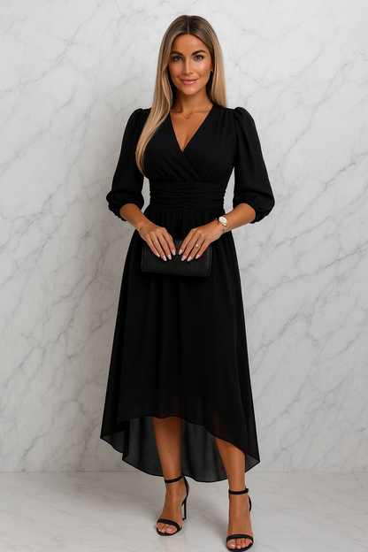 Triplechic™ V-Neck Chiffon Elegance Dress