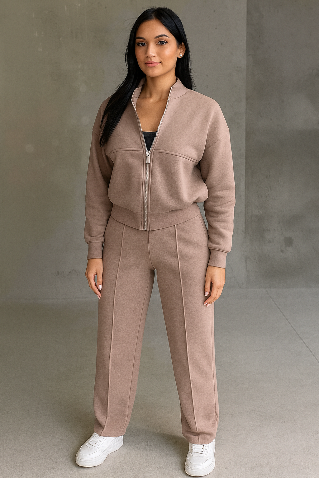 Triplechic™ Zip-Up Jacket & Wide-Leg Pants Set