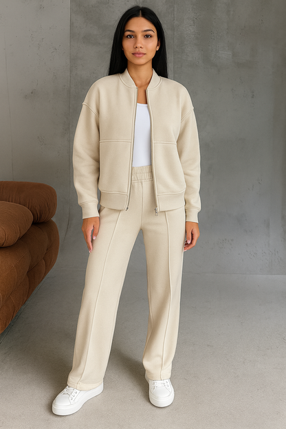 Triplechic™ Zip-Up Jacket & Wide-Leg Pants Set