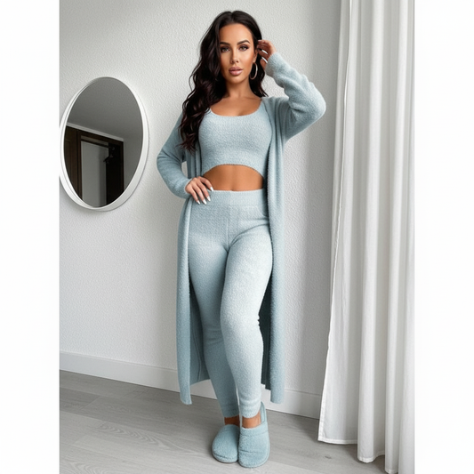 Triplechic™ Plush Ribbed 3-Piece Lounge Set