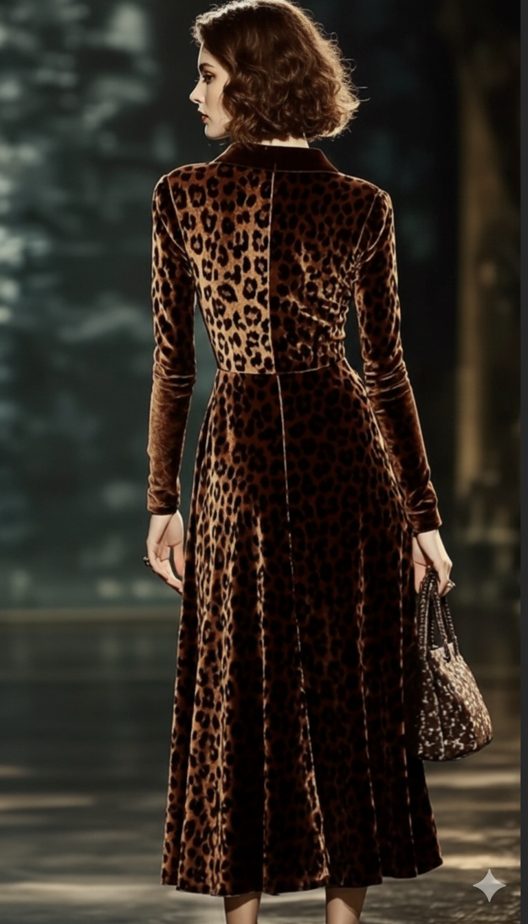 Triplechic™ RetroNoir Leopard Dress