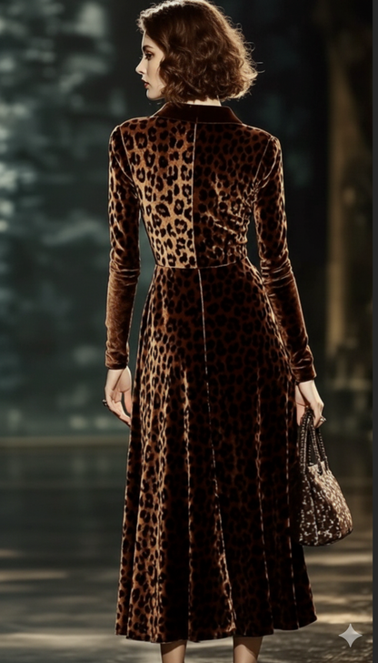 Triplechic™ RetroNoir Leopard Dress