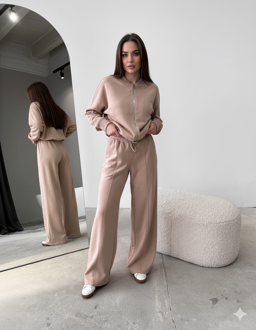 Triplechic™ Spring Zip Cardigan Suit Set