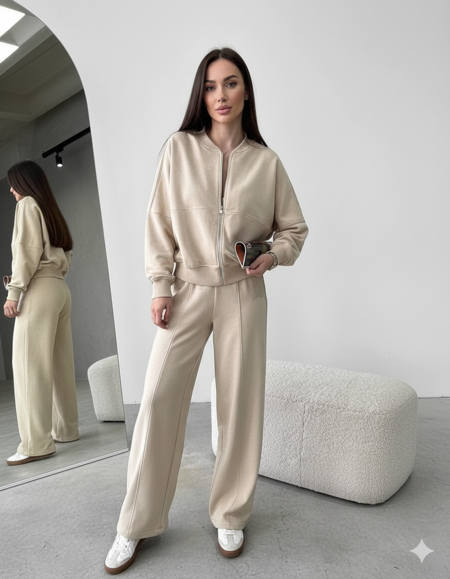 Triplechic™ Spring Zip Cardigan Suit Set