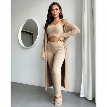 Triplechic™ Plush Ribbed 3-Piece Lounge Set