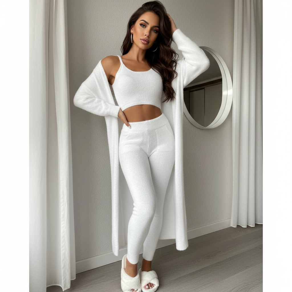 Triplechic™ Plush Ribbed 3-Piece Lounge Set