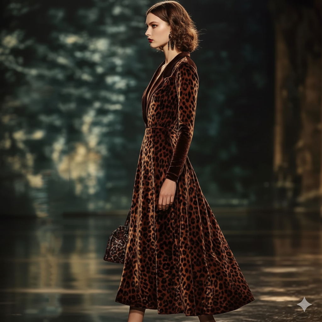 Triplechic™ RetroNoir Leopard Dress
