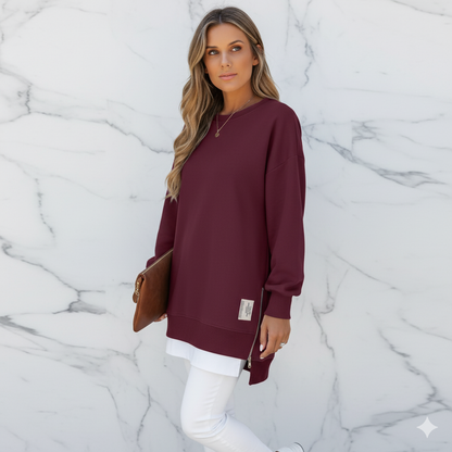Triplechic™ Zip-Accent Sweater Dress