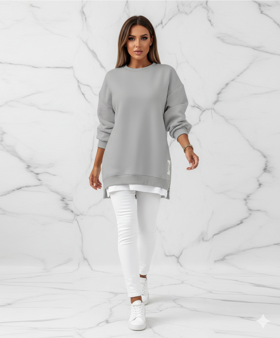 Triplechic™ Zip-Accent Sweater Dress