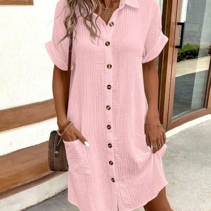 Triplechic™ Everyday Ease V-Neck Shirt Dress