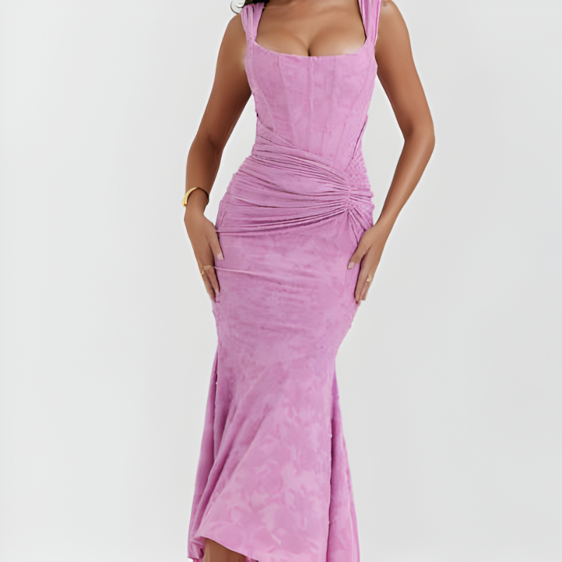 Triplechic™ Off-Shoulder Ruched Evening Dress