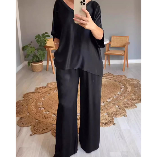 Triplechic™ Loose Satin Top & Pants Set