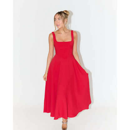 Triplechic™ Muse Square-Neck Midi Dress