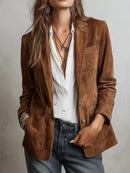 Triplechic™ Retro Suede Button Jacket