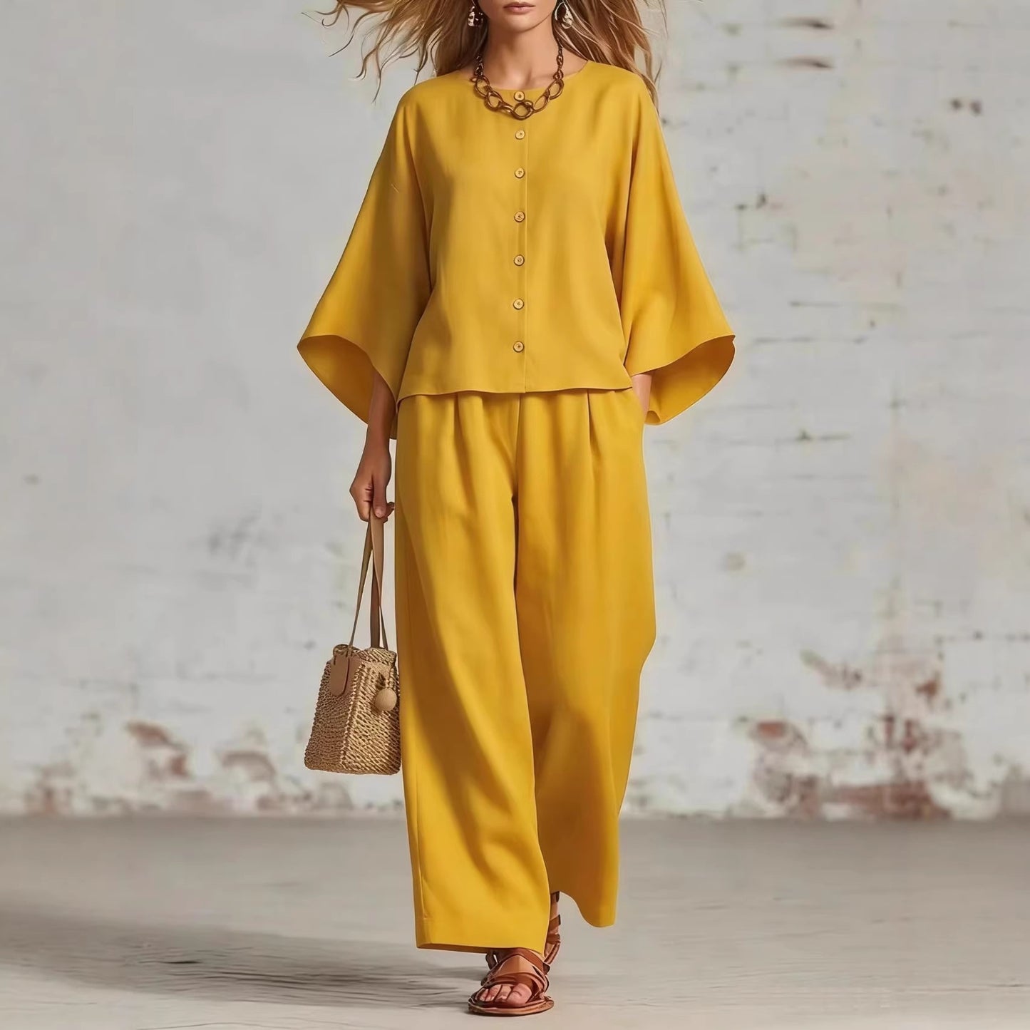 Triplechic™ LinenFlow Wide-Leg Suit