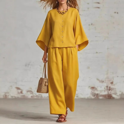 Triplechic™ LinenFlow Wide-Leg Suit