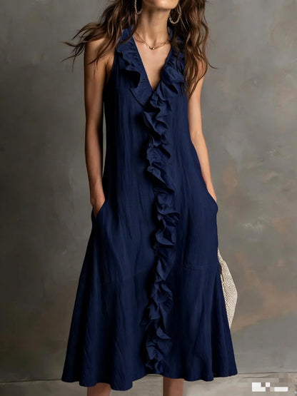 Triplechic™ LinenFlow Ruffle Dress
