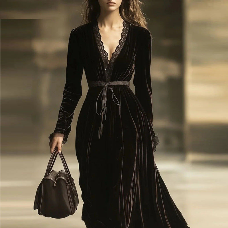 Triplechic™ Retro Velvet Lounge Dress