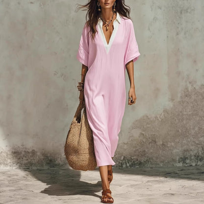 Triplechic™ LinenEase V-Flow Dress