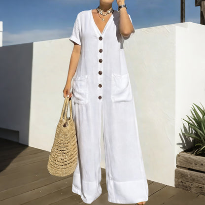 Triplechic™ VButton Ease Jumpsuit