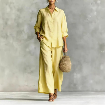 Triplechic™ LinenContour Wide-Leg Suit