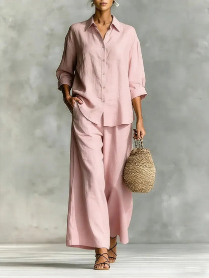 Triplechic™ LinenContour Wide-Leg Suit