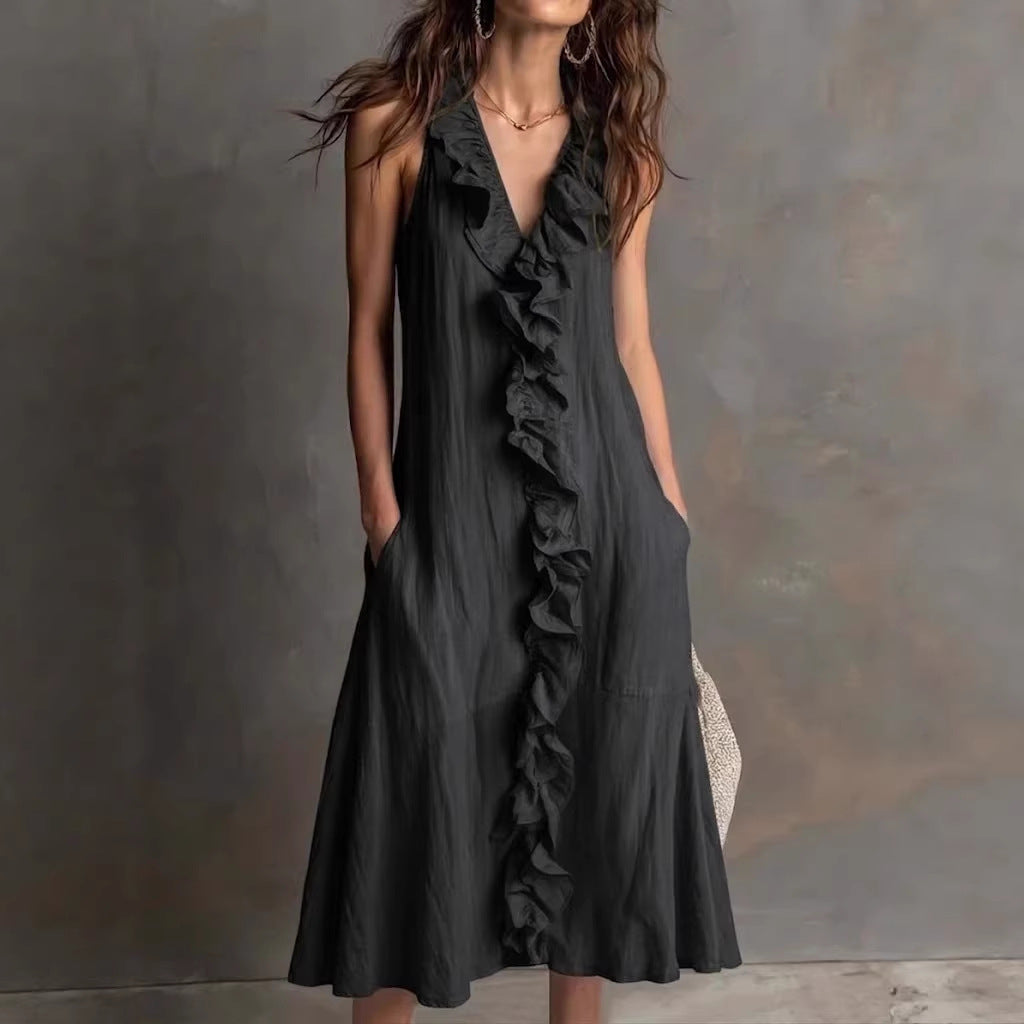 Triplechic™ LinenFlow Ruffle Dress