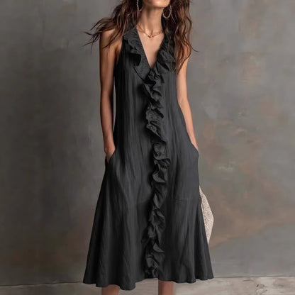 Triplechic™ LinenFlow Ruffle Dress
