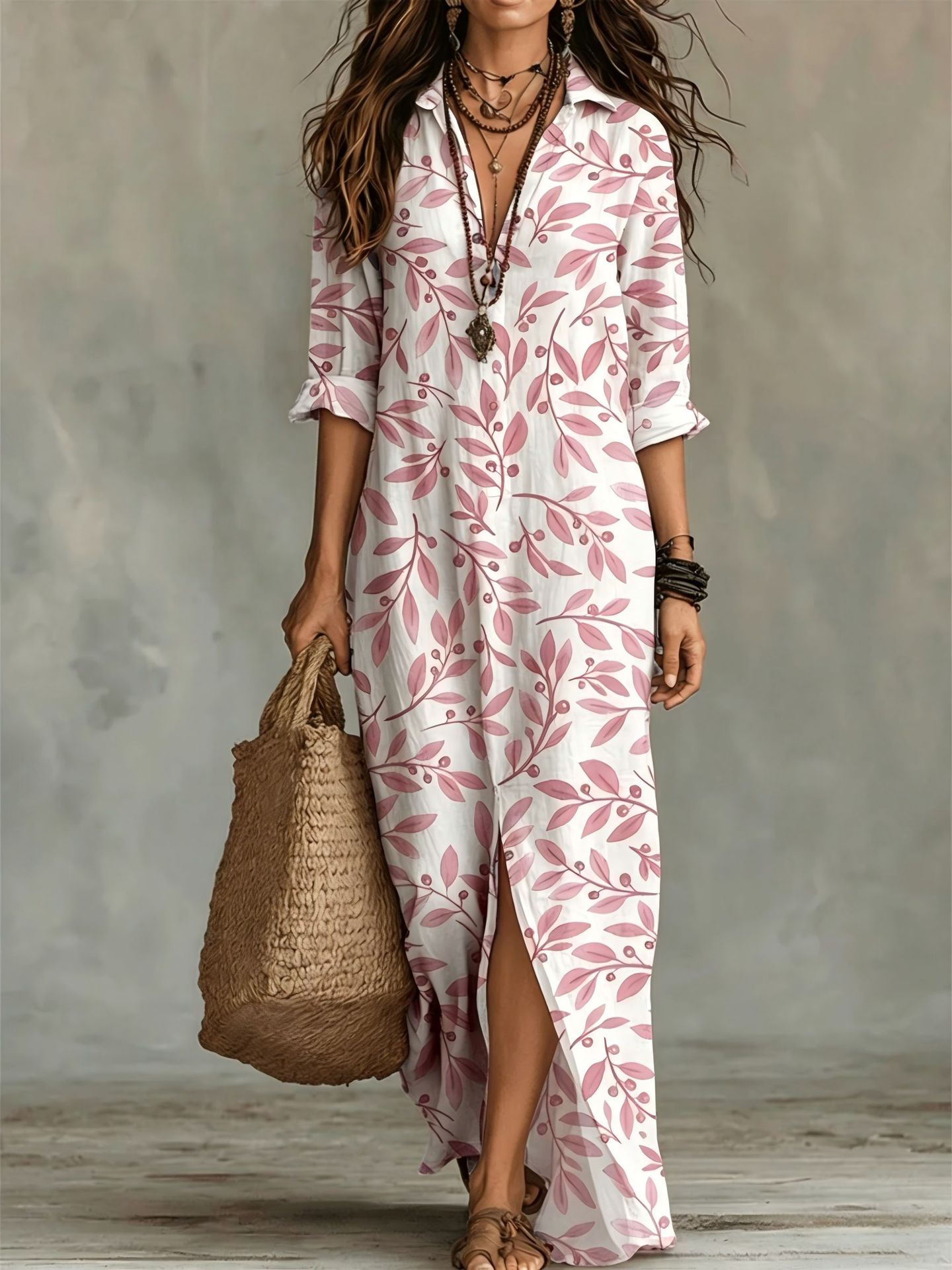 Triplechic™ PrintLapel Flow Dress