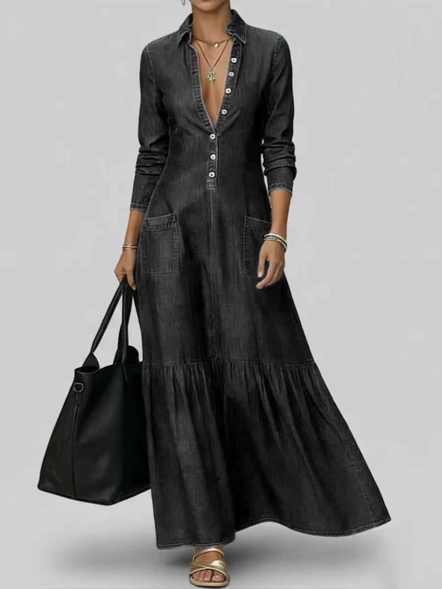 Triplechic™ DenimContour Maxi Dress