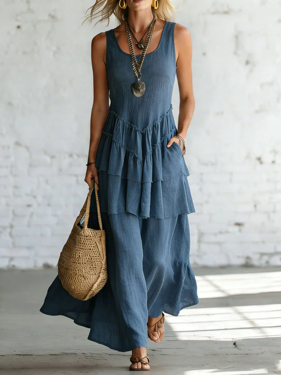 Triplechic™ LinenFlow Maxi Dress