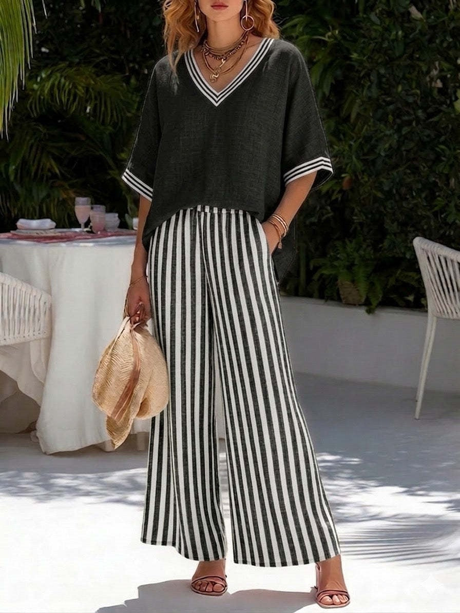Triplechic™ StripeFlow Tunic Set