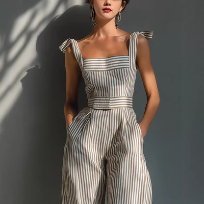 Triplechic™ LinenFlow Stripe Jumpsuit
