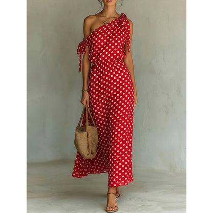 Triplechic™ DotAsym Off-Shoulder Dress