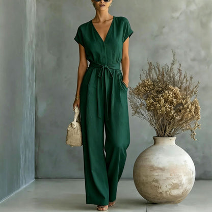 Triplechic™ VContour Belted Jumpsuit