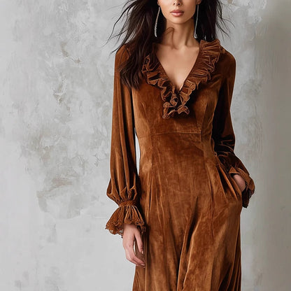 Triplechic™ VelvetRuffle Dress