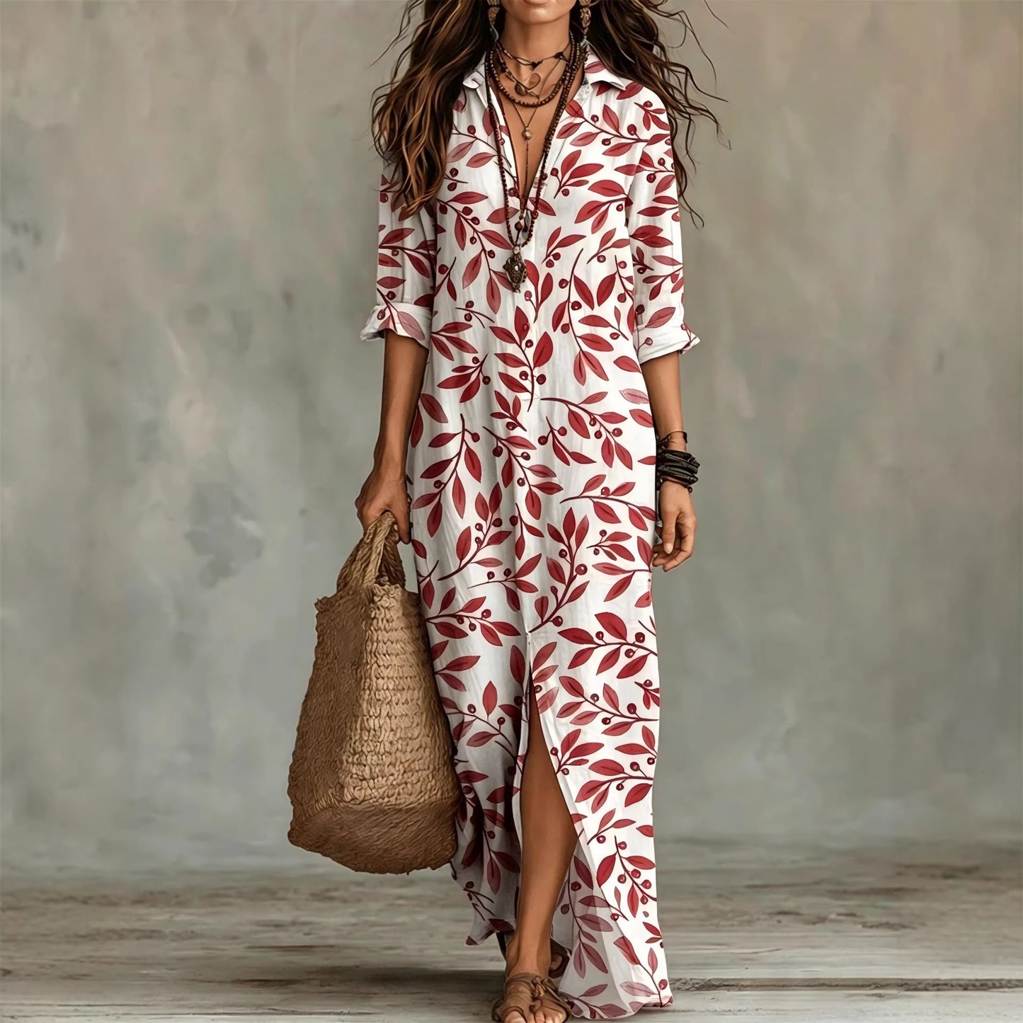 Triplechic™ PrintLapel Flow Dress