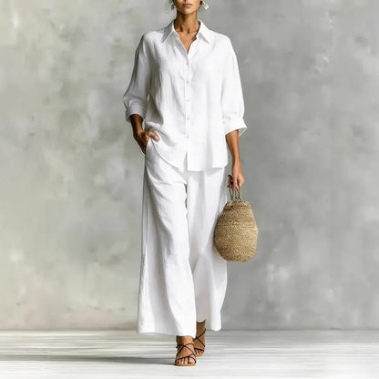 Triplechic™ LinenContour Wide-Leg Suit