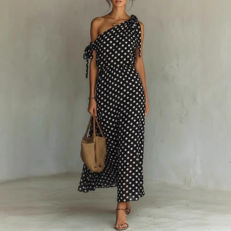 Triplechic™ DotAsym Off-Shoulder Dress