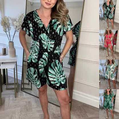 Triplechic™ Botanical Bloom Elastic Waist Jumpsuit