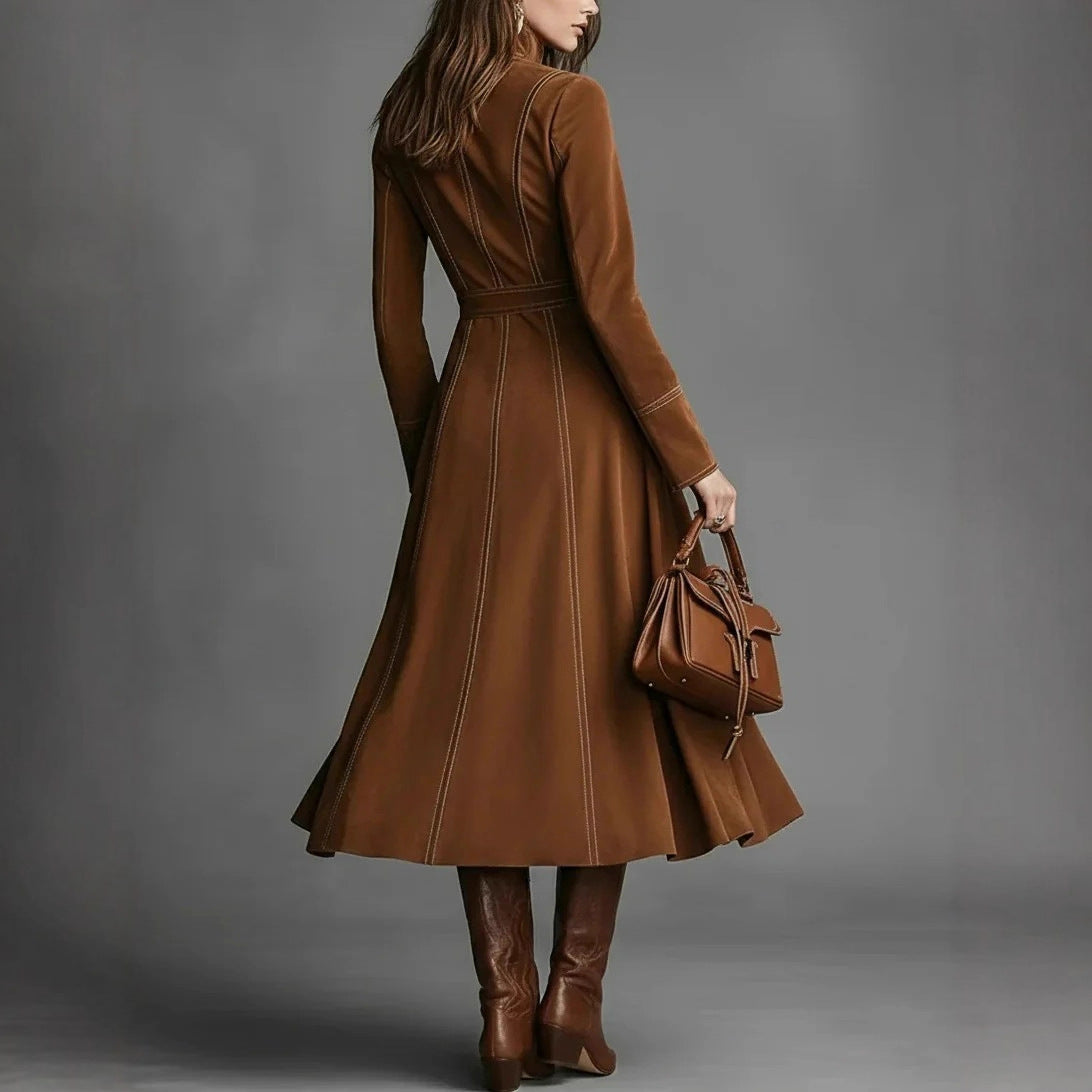 Triplechic™ Retro Suede A-Line Dress