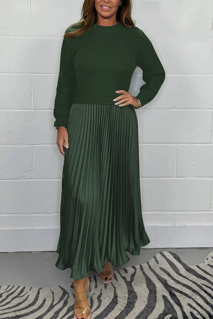 Triplechic ™ Long Sleeve Jumper & Pleated Bottom Dress