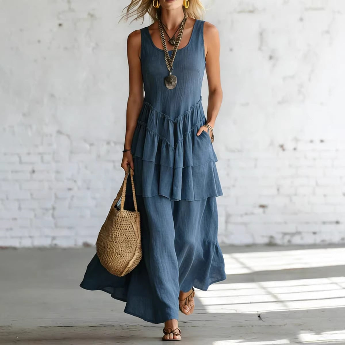 Triplechic™ LinenFlow Maxi Dress