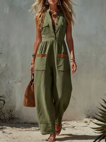 Triplechic™ LinenFlow Wide Jumpsuit