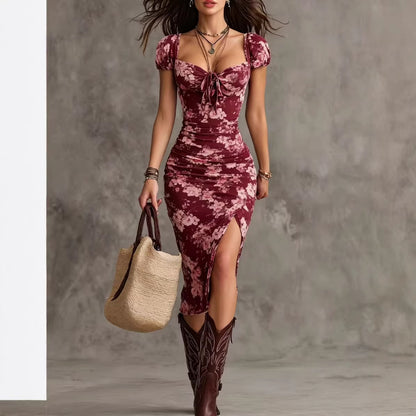 Triplechic™ VintageContour Slit Dress
