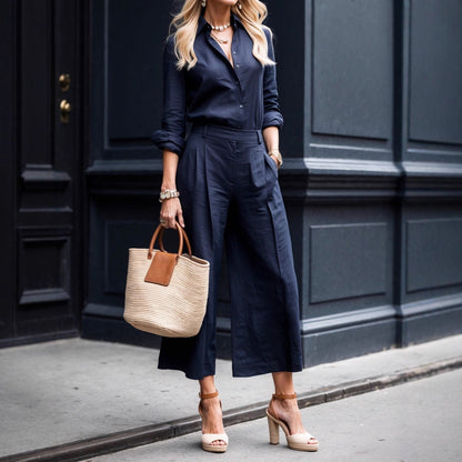 Triplechic™ Minimalist Wide-Leg Two-Piece Set