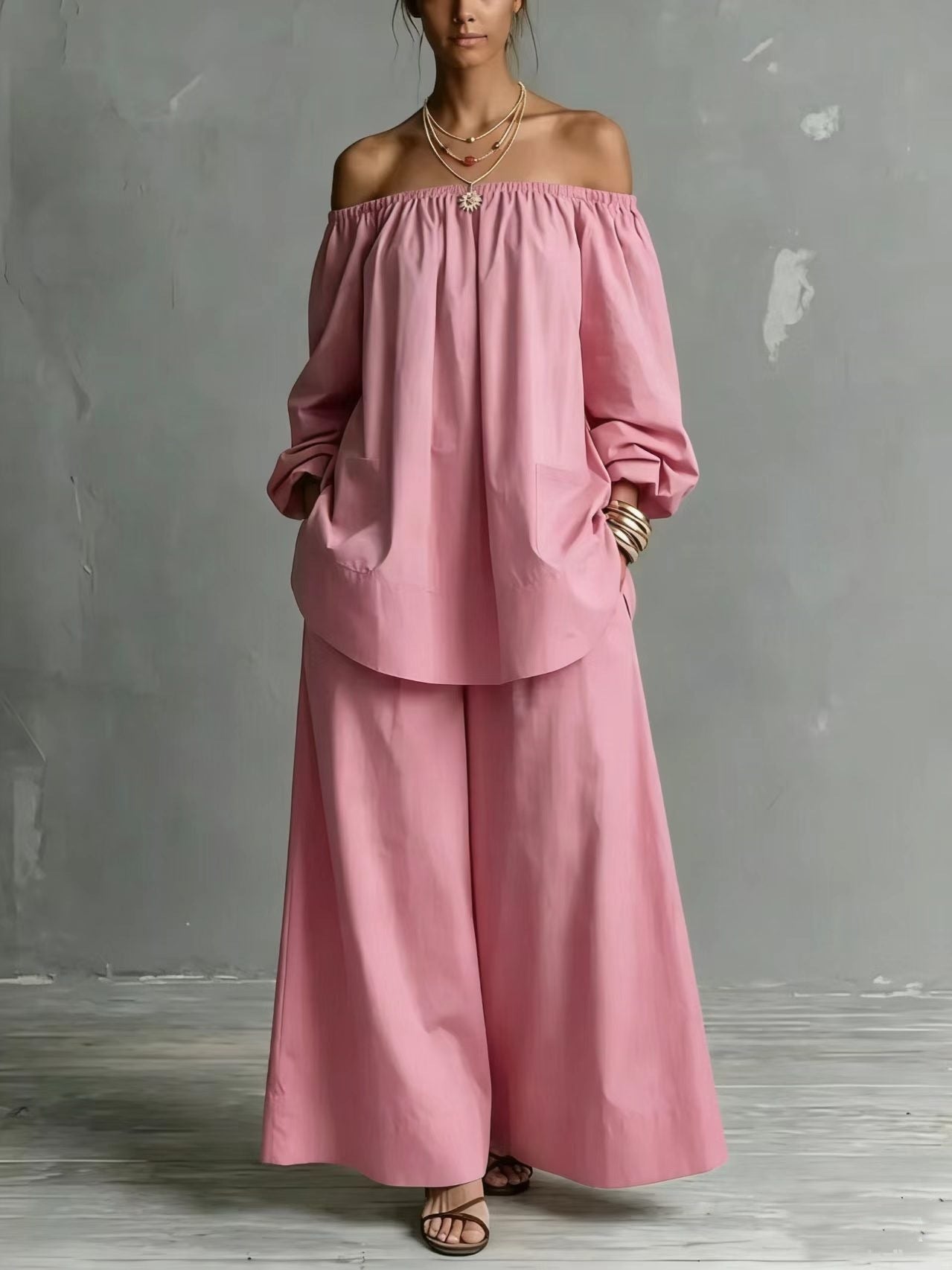 Triplechic™ OffLinen Flow Wide-Leg Set