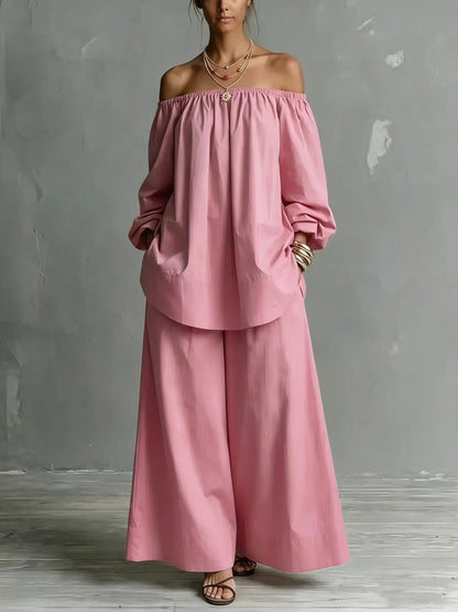 Triplechic™ OffLinen Flow Wide-Leg Set