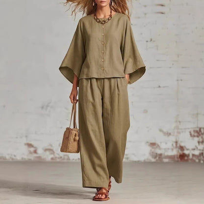 Triplechic™ LinenFlow Wide-Leg Suit